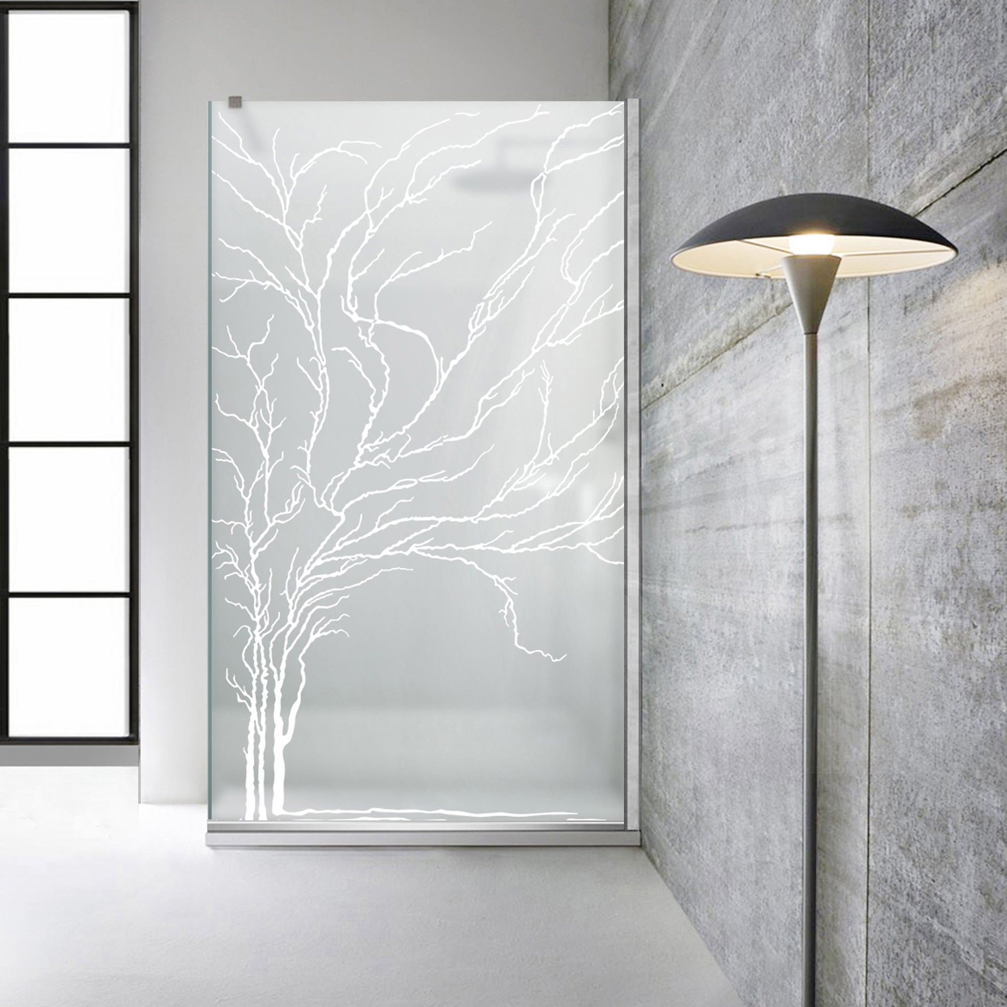 Paravan dus Walk-in, Perete dus  Inox, #Mata