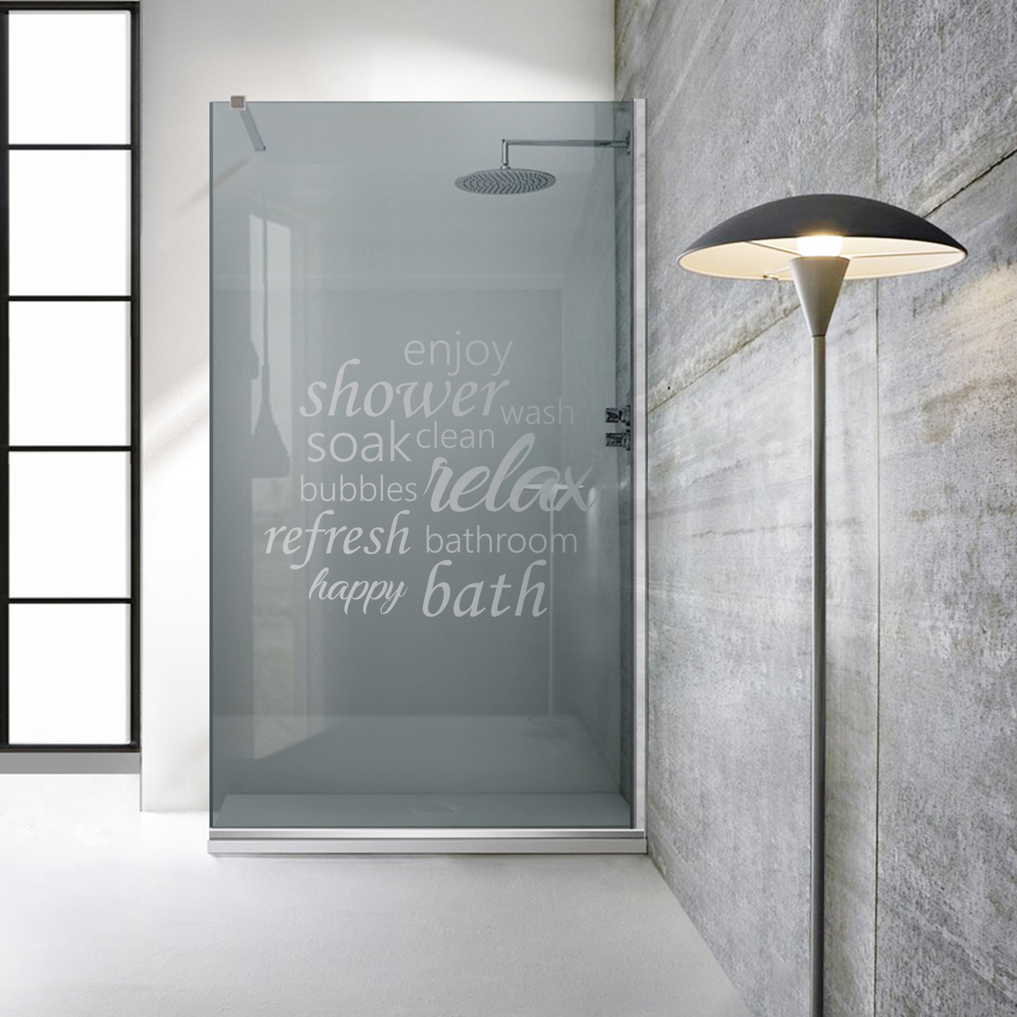 Paravan dus Walk-in, Perete dus  Inox, #Gri