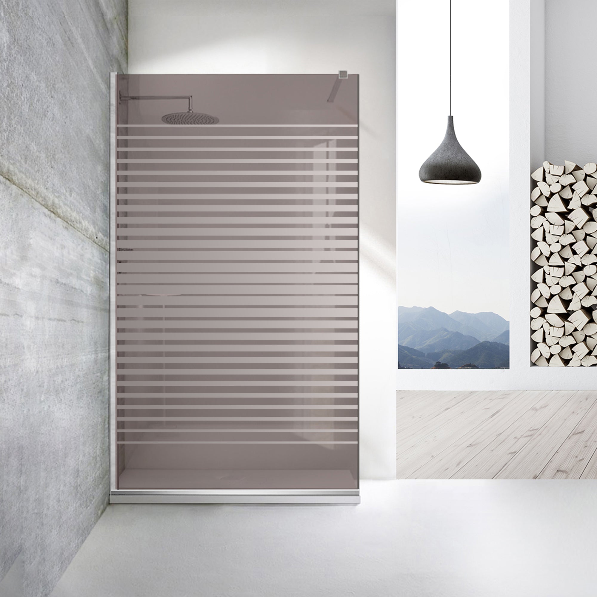 Paravan dus Walk-in, Perete dus  Inox, #Bronz #Bronz