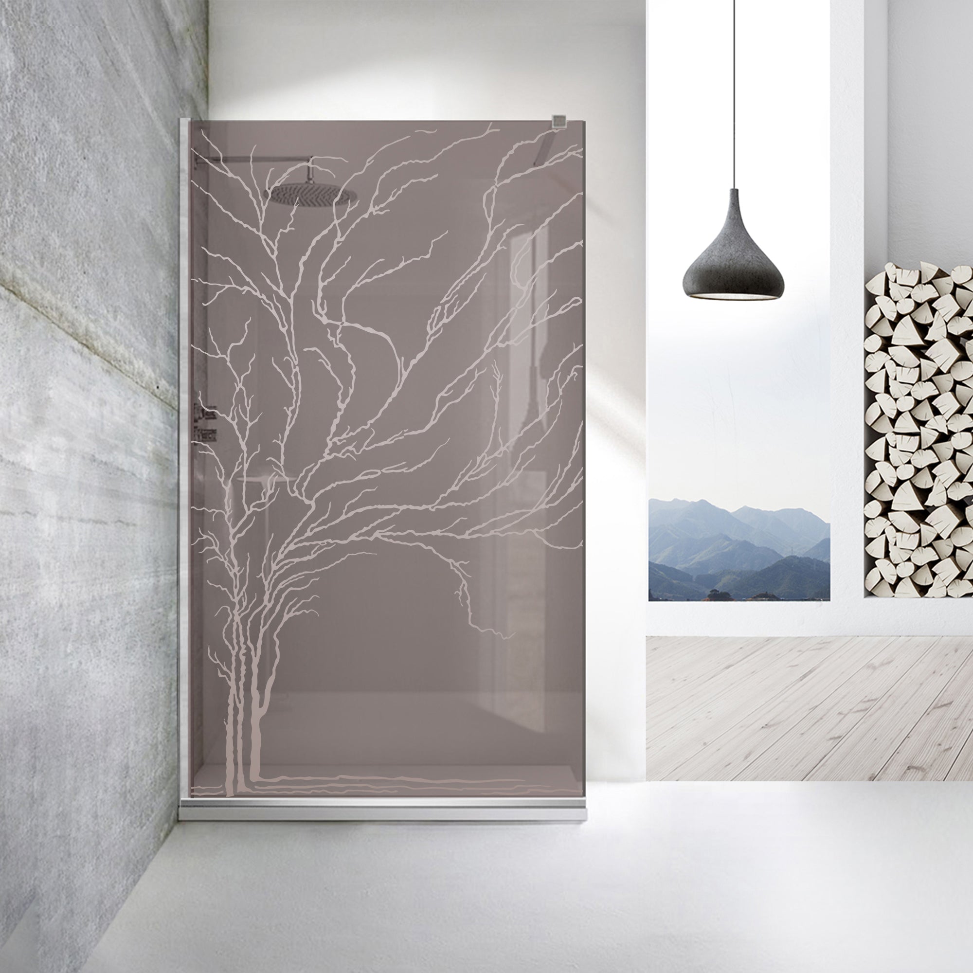 Paravan dus Walk-in, Perete dus Inox, #Bronz