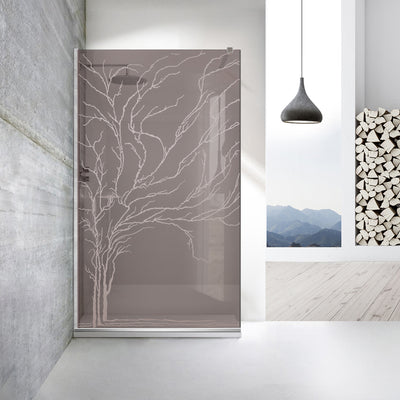 Paravan dus Walk-in, Perete dus Inox, #Bronz