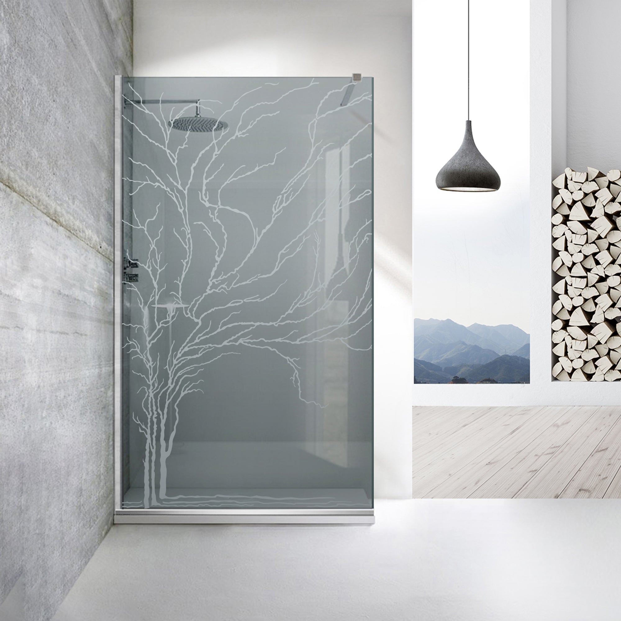 Paravan dus Walk-in, Perete dus  Inox, #Gri