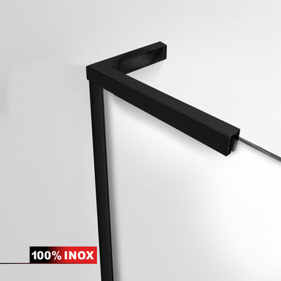 Paravan dus Walk-in, Perete dus Inox, #Mat